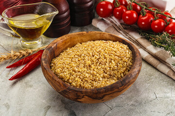 Dry wheat bulgur fow cooking