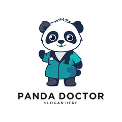 panda doctor logo design vector illustration