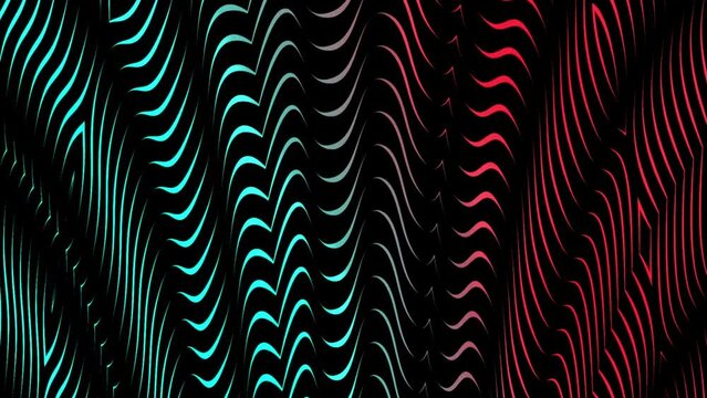 Abstract geometric glowing neon pattern on a dark background.	