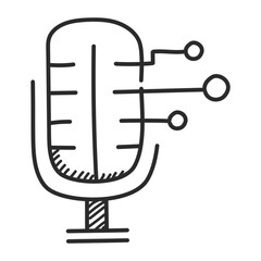 Generative artificial intelligence related icon vector isolated. Doodle illustration, concept of modern technology. AI innovation, music and voice automatic generation.