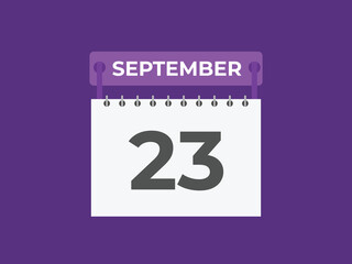 September  23 calendar reminder. 23 September  daily calendar icon template. Calendar 23 September  icon Design template. Vector illustration
