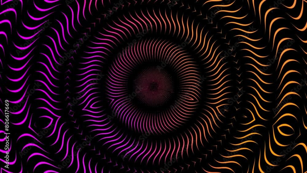 Aufkleber abstract neon background of circles. seamless loopable 4k animation.