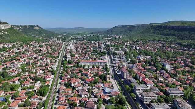 Provadia Bulgaria drone aerial city panorama