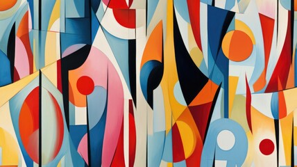 The picture of the colourful abstract wallpaper that has been mix with the primary colours and has become the various repetitive shape colourful abstract picture that mix with many colours. AIGX01.