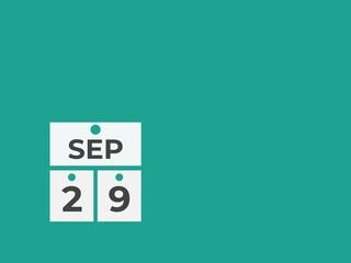 September  29 calendar reminder. 29 September  daily calendar icon template. Calendar 29 September  icon Design template. Vector illustration
