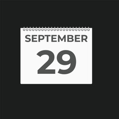 September  29 calendar reminder. 29 September  daily calendar icon template. Calendar 29 September  icon Design template. Vector illustration
