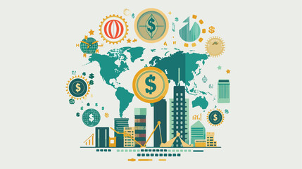 Money concept with economy icons design vector illustration