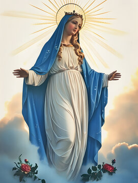 Portrait of lady of grace, blessed Virgin Mary