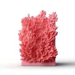 Coral tall product box copy space is isolated against a white background for ad advertising sale alert or news blank copyspace for design text photo website 