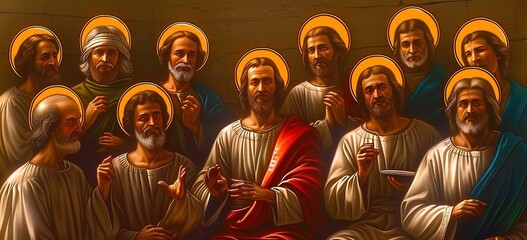 Illustration of Jesus Christ and his apostles