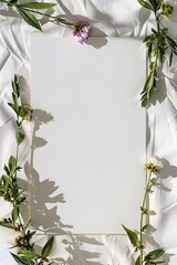 Decorative floral frame invitation greeting card blank area