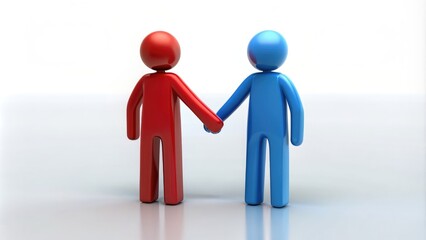 3d people shaking hands