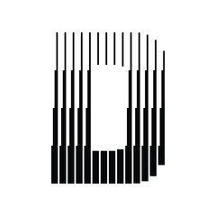 Letter D Alphabet Abstract Monogram Line Art Logo Vector Illustration