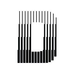 Letter D Logo with Abstract Line Pattern