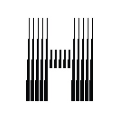 Letter H Abstract Line Art Logo Vector Illustration