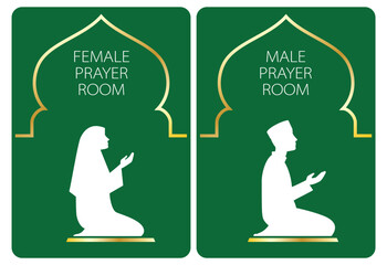 set of  mosque icon or prayer room sign isolated. Eps