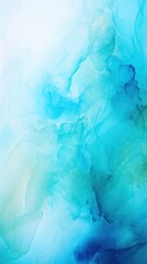 Cyan background abstract water ink wave, watercolor texture blue and white ocean wave web, mobile graphic resource for copy space text 