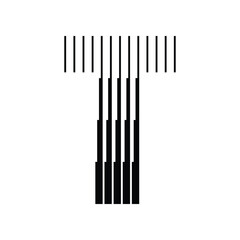 Letter T Alphabet Abstract Monogram Line Art Logo Vector Illustration