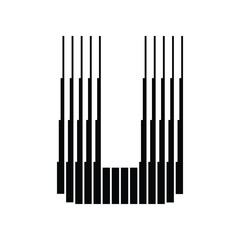Letter U Alphabet Abstract Monogram Line Art Logo Vector Illustration