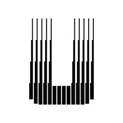 Letter U Logo with Abstract Line Pattern