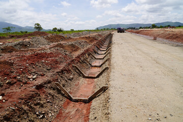 preparing for concrete ditch