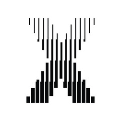 Letter X Alphabet Abstract Monogram Line Art Logo Vector Illustration