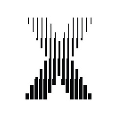 Letter X Logo with Abstract Line Pattern
