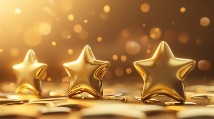 premium quality concept featuring golden stars rising majestically against a powerful