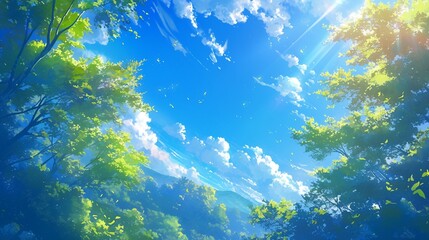 森の中の空の風景２