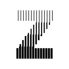 Letter Z Logo with Abstract Line Pattern Isolated On White Background