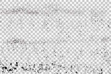 Grunge doted dust  overlay texture. Distress design template. Urban dirty elements. Dark grunge pattern overlay on transparent background. Screen background example.