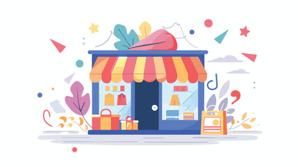 Online store on a web page vector illustration design