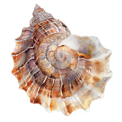 Obraz premium Conch shell watercolor clipart illustration on transparent background