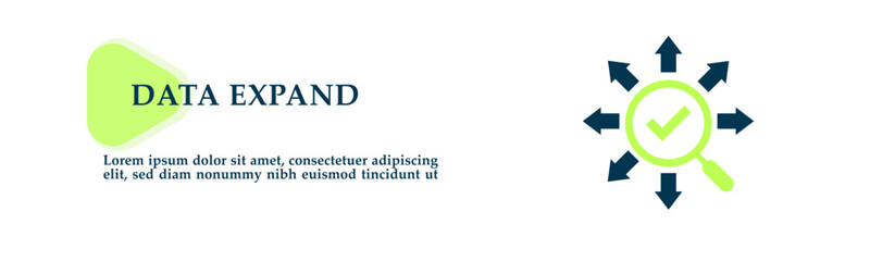 Data expand icon on vector illustration concept. For background presentation, infographics, promotion or web banner graphics. 