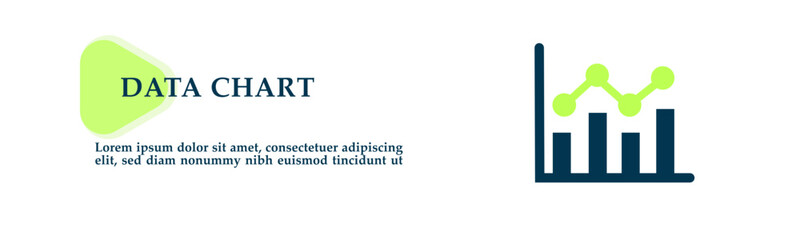 Data chart icon on vector illustration concept. For background presentation, infographics, promotion or web banner graphics. 