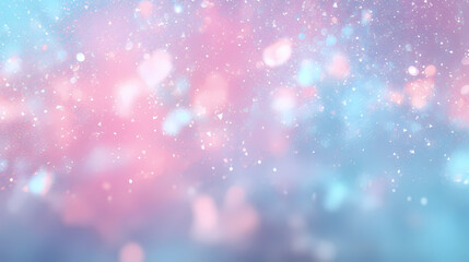 Beautiful soft bokeh background with pink and blue glitter