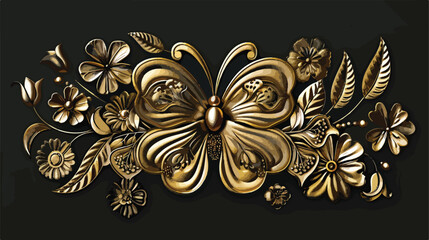 Ornament in flower shaped gold design of Decorative 