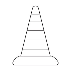 traffic cone line vector illustration