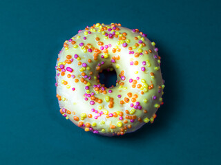 Donut with icing and sprinkles