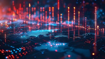 Fototapeta premium Cutting-Edge Data Visualization: Abstract Art for Technology and Finance