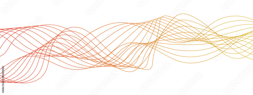 Poster abstract colorful glowing frequency sound wave technology curve lines background. geometric technolo