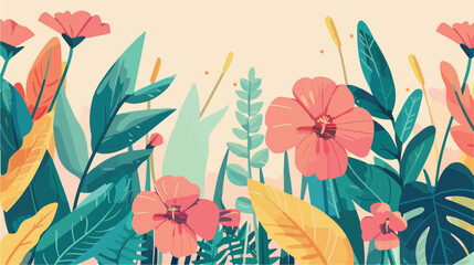 Pretty plant card and message Vector illustration. vector