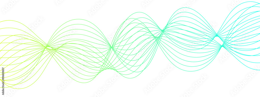 Poster abstract colorful glowing frequency sound wave technology curve lines background. geometric technolo