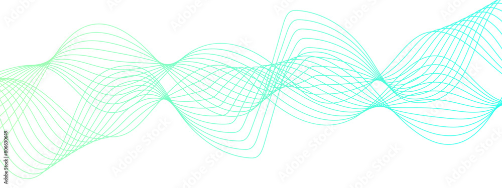 Poster abstract colorful glowing frequency sound wave technology curve lines background. geometric technolo