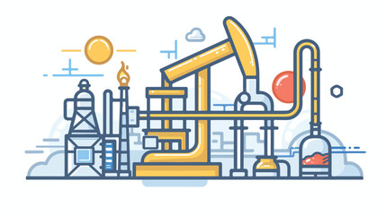 Pump line and fill style icon design Oil industry Gas
