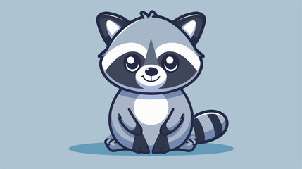 Raccoon character kawaii style isolated icon design vector
