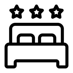 Hotel bedroom stars icon