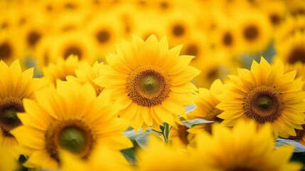 Fototapeta premium vibrant sunflower field in bloom