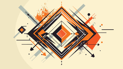 Rhombus frame with arrows Vector illustration. Vector