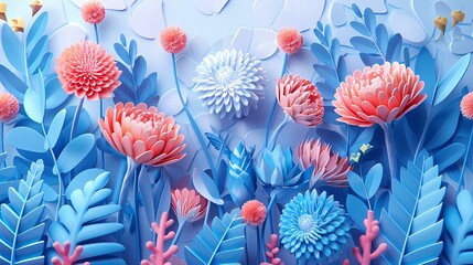 Flowing aquatic plants illustration poster background